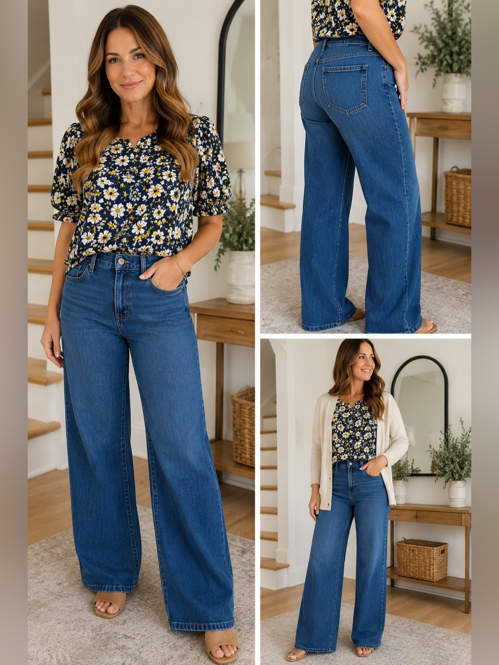 Old Navy High-Waisted Wide Leg Jeans Size 12 Medium Wash